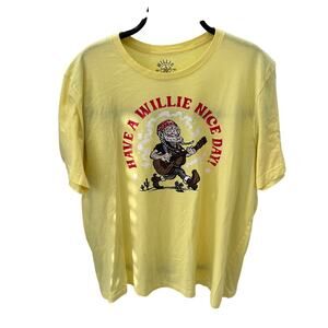 Willie Nelson "Have A Willie Nice Day" Cartoon Graphic T-shirt ~ Adult 2XL